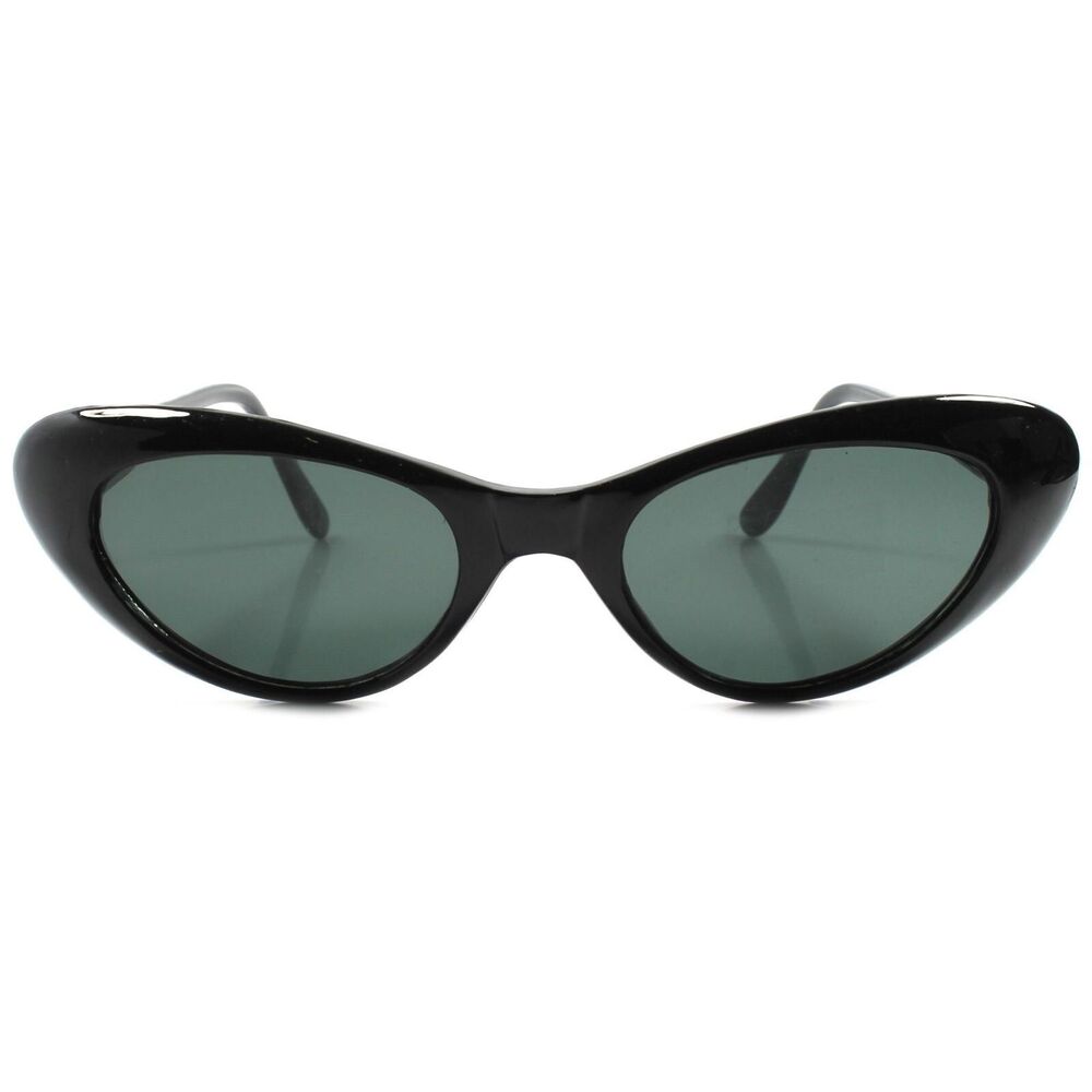 Classic True Vintage Deadstock Rockabilly 70's Black Womens Cat Eye Sunglasses - Picture 4 of 4
